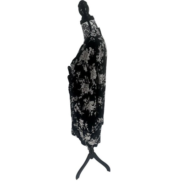 Spiritual Gangster Womens Black & White Floral Kimono Jacket OS Rayon Lightweigh - Picture 2 of 10